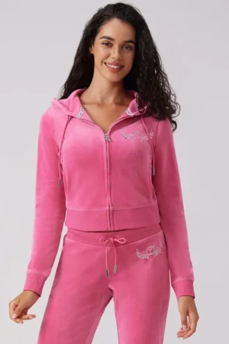 Angel Couture Big Bling-huvtröja i velour