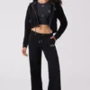 Angel Couture kort fleece-huvtröja
