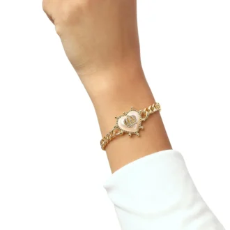 Armband med hjärtcharm och krona