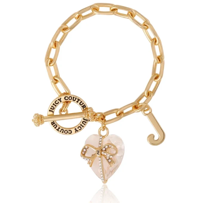 Armband med hjärtsten och J-berlock