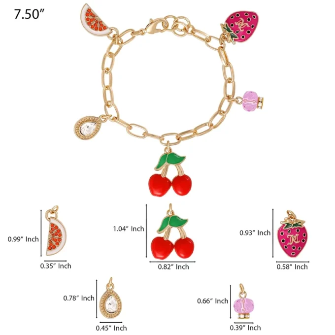 Armband med körsbärs- och fruktberlocker
