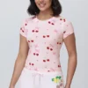 Baby-T-shirt med körsbärsmönster