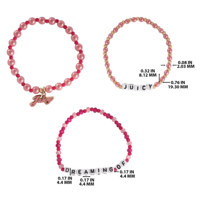 Barn drömmer om Juicy 3-delat set med stretchiga pärlaarmband