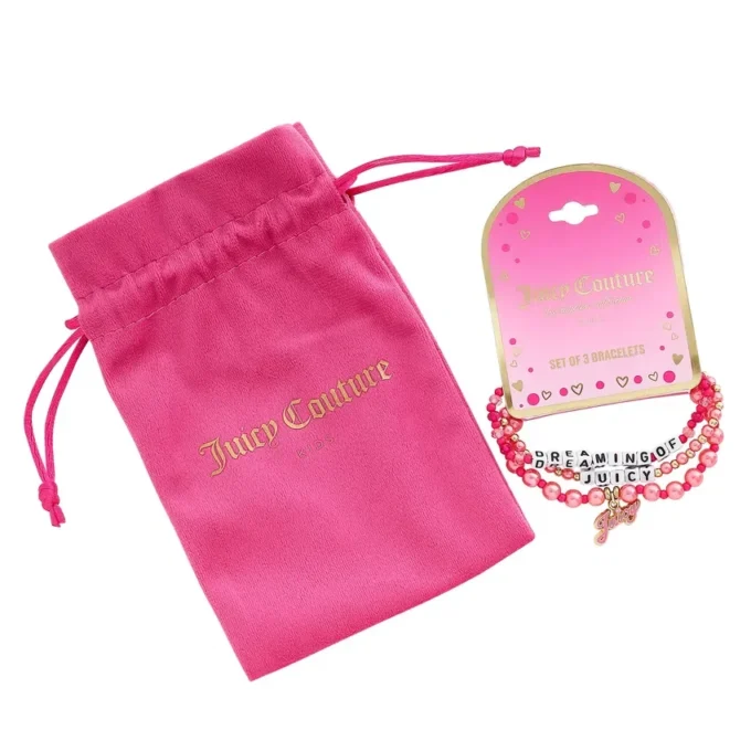 Barn drömmer om Juicy 3-delat set med stretchiga pärlaarmband