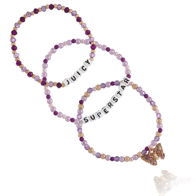 Barn väljer Juicy Superstar 3-delat set med stretchiga pärlaarmband