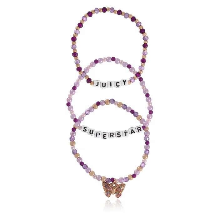 Barn väljer Juicy Superstar 3-delat set med stretchiga pärlaarmband