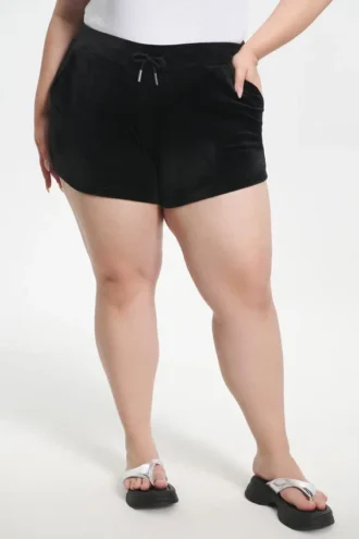 Big Bling-shorts i velour i stora storlekar