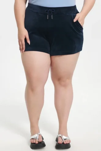 Big Bling-shorts i velour i stora storlekar