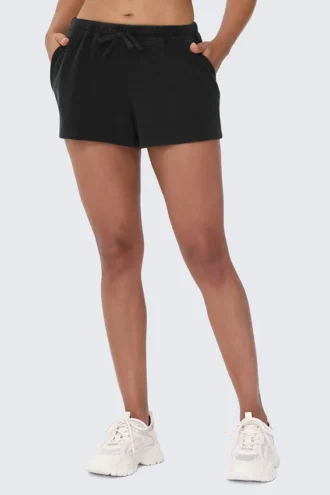 Big Bling tvättade frottéshorts