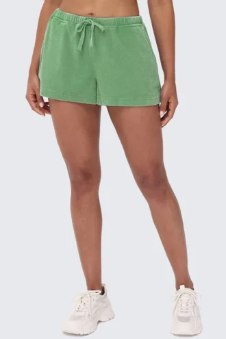 Big Bling tvättade frottéshorts