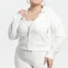 Bride anpassningsbar velour-huvtröja med Big Bling-strassstenar