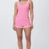 Broderad tank top med kantband