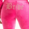 Brudens anpassningsbara Big Bling-velourträningsbyxor