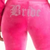 Brudens anpassningsbara Big Bling-velourträningsbyxor