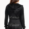 Cancer anpassningsbar huvtröja i velour med Big Bling-detaljer