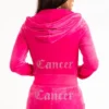 Cancer anpassningsbar huvtröja i velour med Big Bling-detaljer