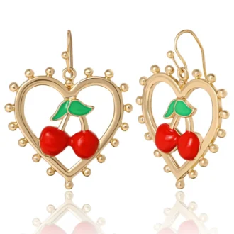 Cherry Heart Drop-örhängen