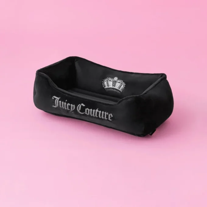 Crown Bling svart hund- & kattbädd
