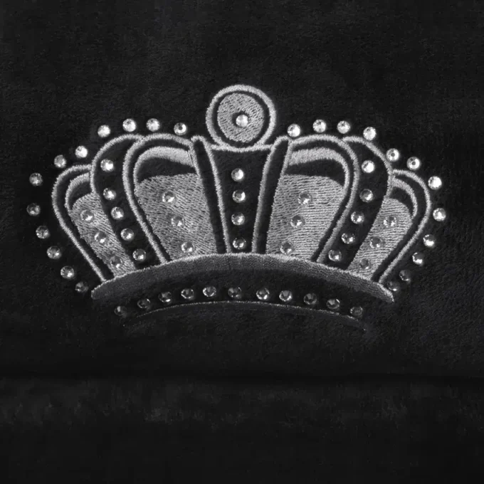 Crown Bling svart hund- & kattbädd