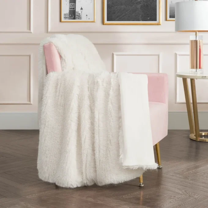 Faux fur-filtar med ögonfransmönster