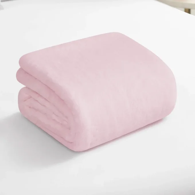 Filt i enfärgat kaninmink-imitation