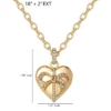 Guldtonat hjärtcharmhalsband