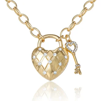 Halsband med hjärtformad hänge och pärldetaljer