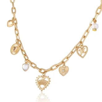 Halsband med hjärtformad Juicy-logotyp