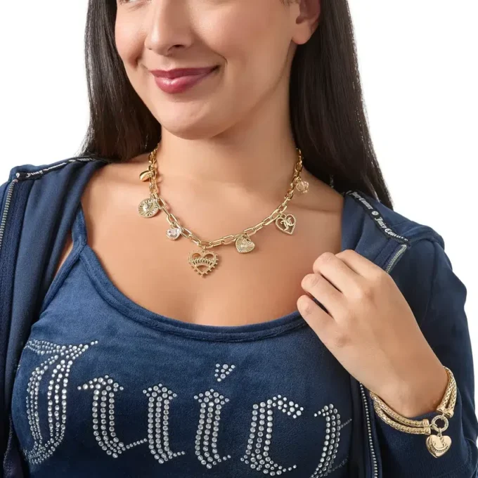 Halsband med hjärtformad Juicy-logotyp