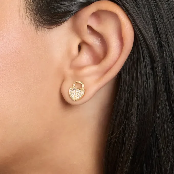 Halsband med nyckelberlock och örhängen med lås