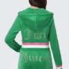 Heritage Stripe Bling-hoodie i velour med dragkedja