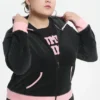 Huvtröja i Cotton Velour i storlek Plus-Size