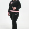 Huvtröja i Cotton Velour i storlek Plus-Size