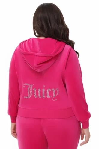 Huvtröja i velour i stor storlek Og Big Bling