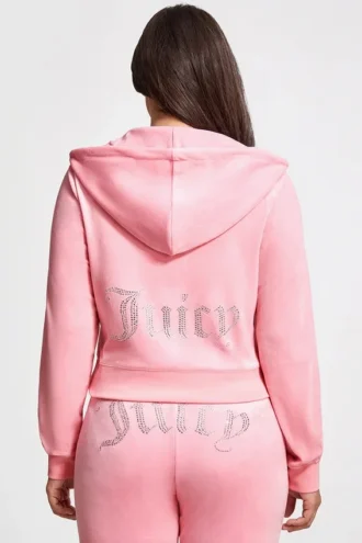 Huvtröja i velour i stor storlek Og Big Bling