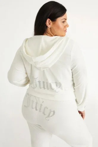 Huvtröja i velour i stor storlek Og Big Bling