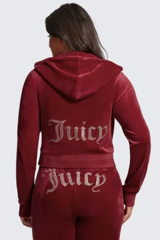 Huvtröja i velour i stor storlek Og Big Bling