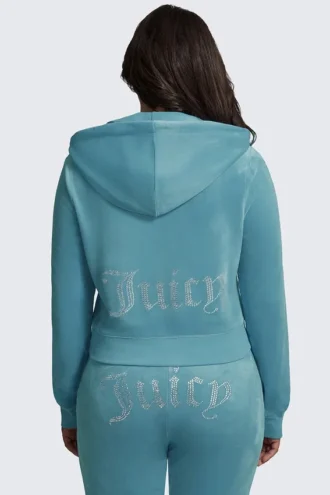 Huvtröja i velour i stor storlek Og Big Bling