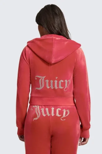 Huvtröja i velour i stor storlek Og Big Bling