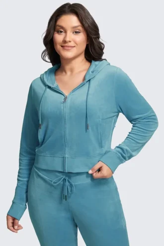 Huvtröja i velour i stor storlek Og Big Bling
