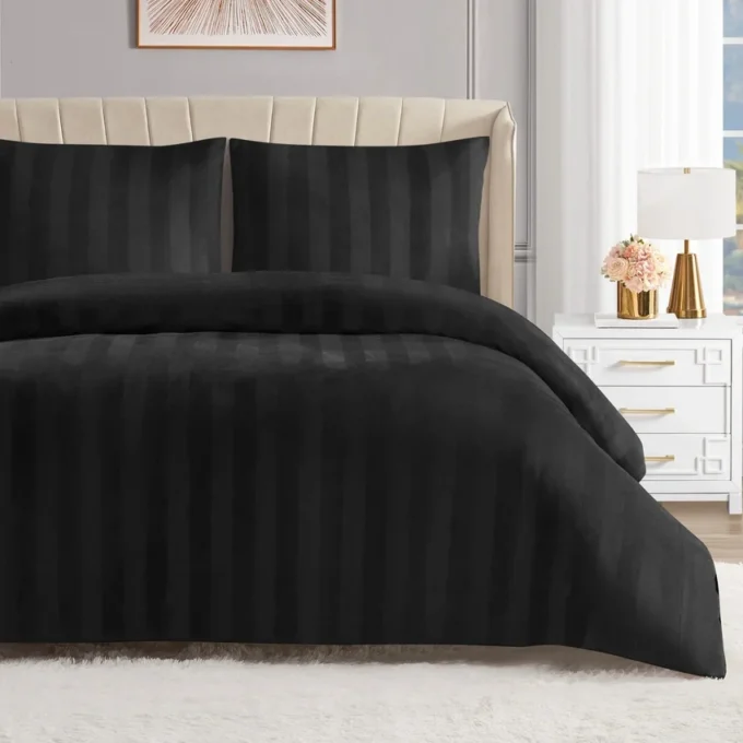 Jenny Velour Striped Jacquard-täckset