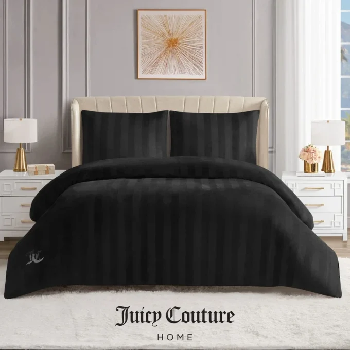 Jenny Velour Striped Jacquard-täckset