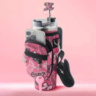 Jetsetter Hydration rostfritt stålmugg med handtag, sugrör och lock samt neoprenväska