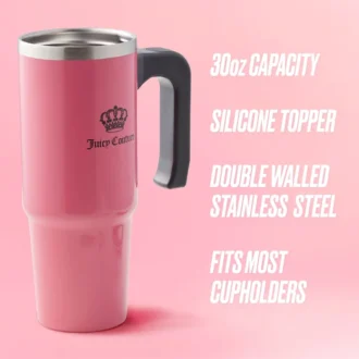 Jetsetter Hydration rostfritt stålmugg med handtag, sugrör och lock samt neoprenväska