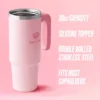 Jetsetter Hydration rostfritt stålmugg med handtag, sugrör och lock samt neoprenväska