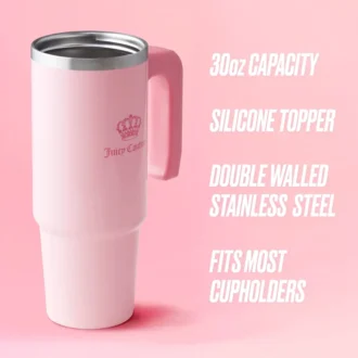 Jetsetter Hydration rostfritt stålmugg med handtag, sugrör och lock samt neoprenväska