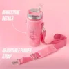 Jetsetter Hydration rostfritt stålmugg med handtag, sugrör och lock samt velourväska med axelrem
