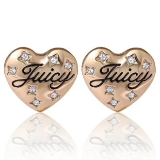 Juicy kristallprydda hjärtformade örhängen