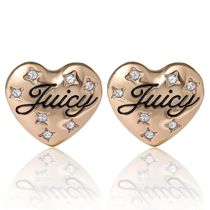 Juicy kristallprydda hjärtformade örhängen