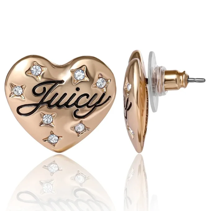 Juicy kristallprydda hjärtformade örhängen